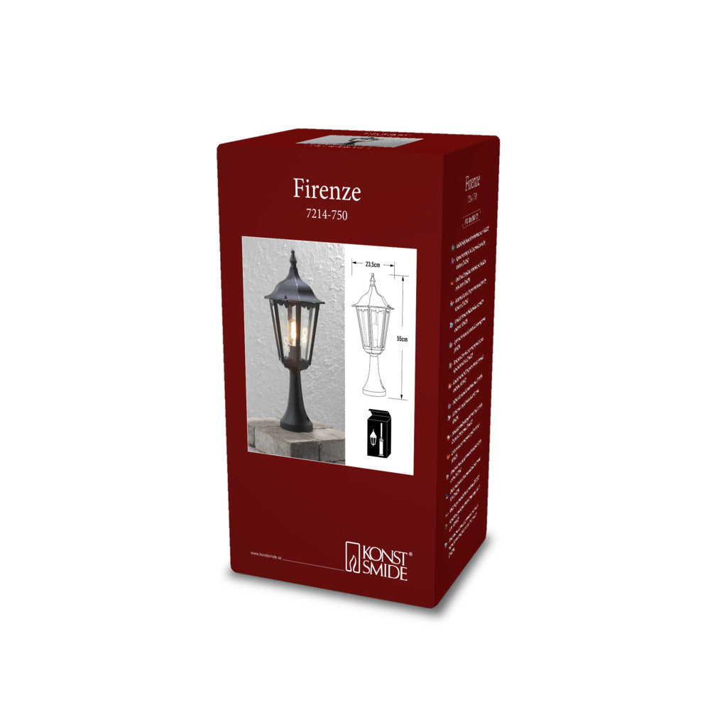 Konstsmide Firenze Outdoor Pedestal Light Black IP43 – from Amos Lighting + Home