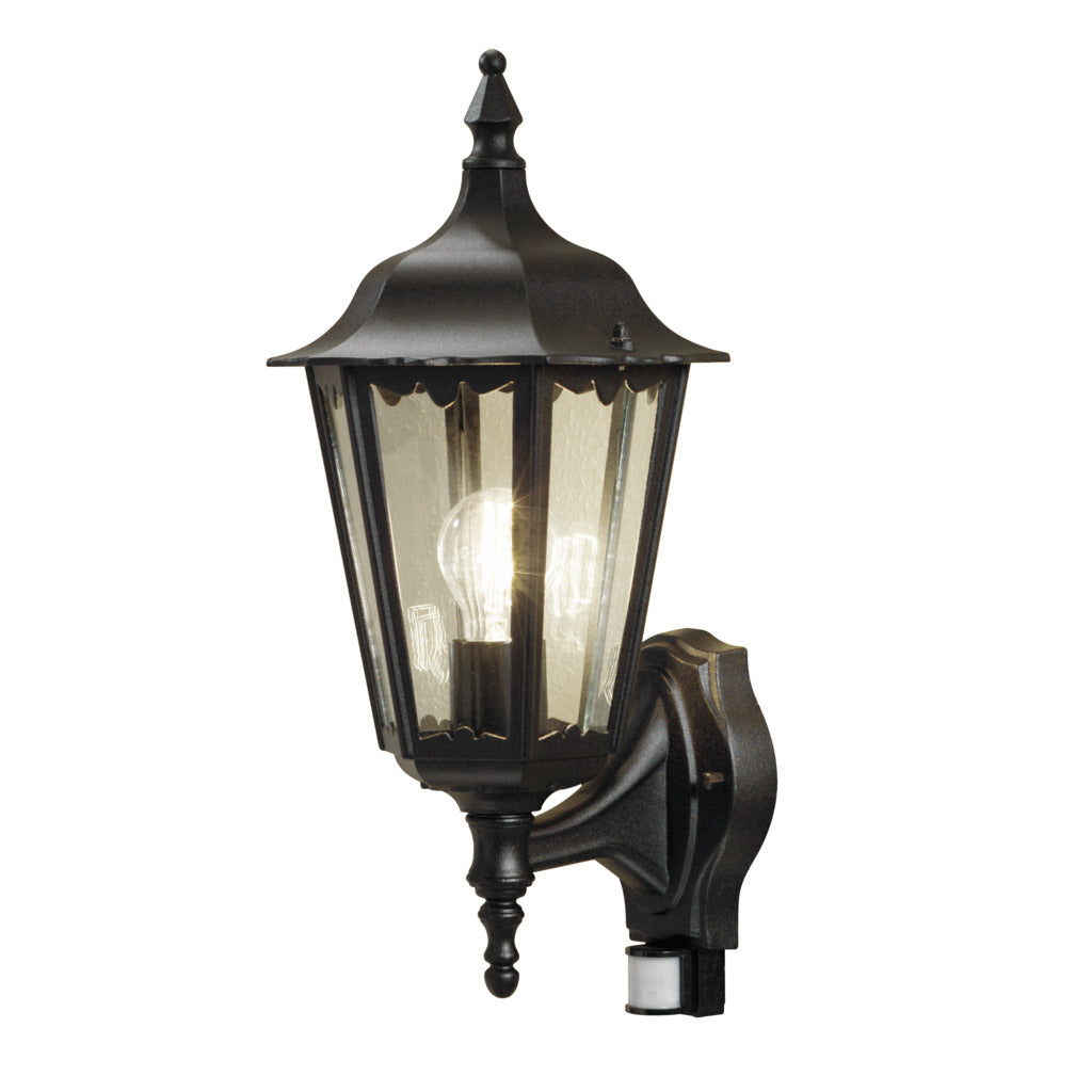Konstsmide Firenze Outdoor Wall Light Black with PIR Sensor, IP44 – from Amos Lighting + Home