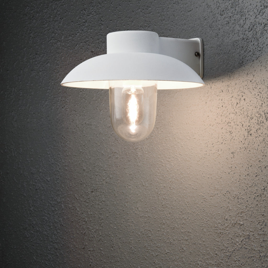 Konstsmide Mani Outdoor Wall Light Matt White – from Amos Lighting + Home