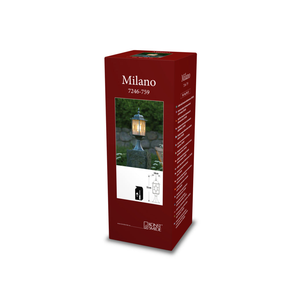 Konstsmide Milano Outdoor Pedestal Light Black IP43 – from Amos Lighting + Home