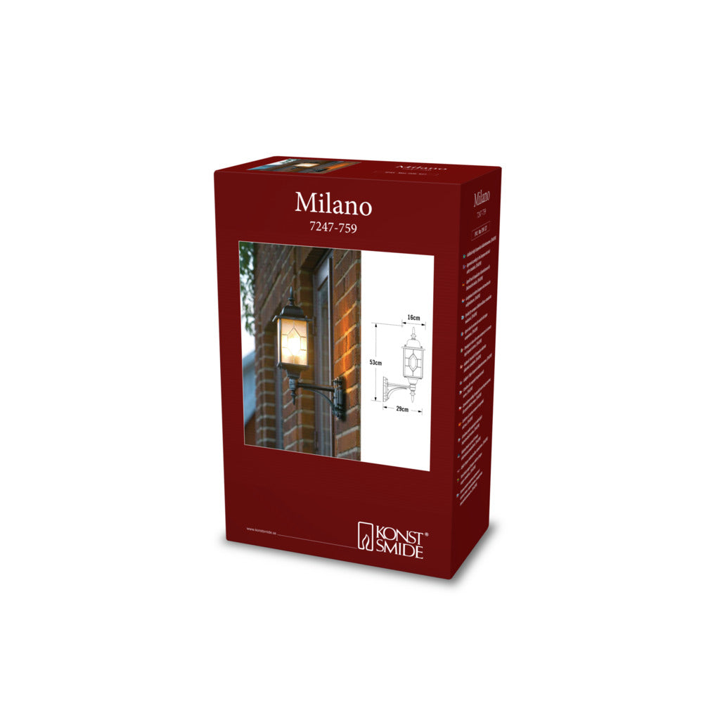 Konstsmide Milano Outdoor Wall Light Up Black IP43 – from Amos Lighting + Home