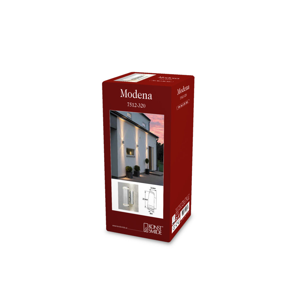 Konstsmide Modena Band Outdoor Twin Wall Light Galvanised – from Amos Lighting + Home