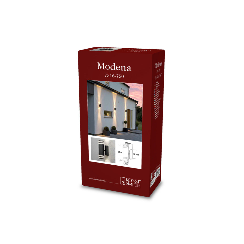 Konstsmide Modena Double Band Outdoor Twin Wall Light Black – from Amos Lighting + Home