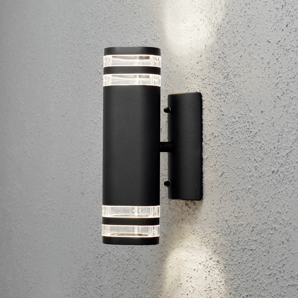 Konstsmide Modena Double Band Outdoor Twin Wall Light Black – from Amos Lighting + Home