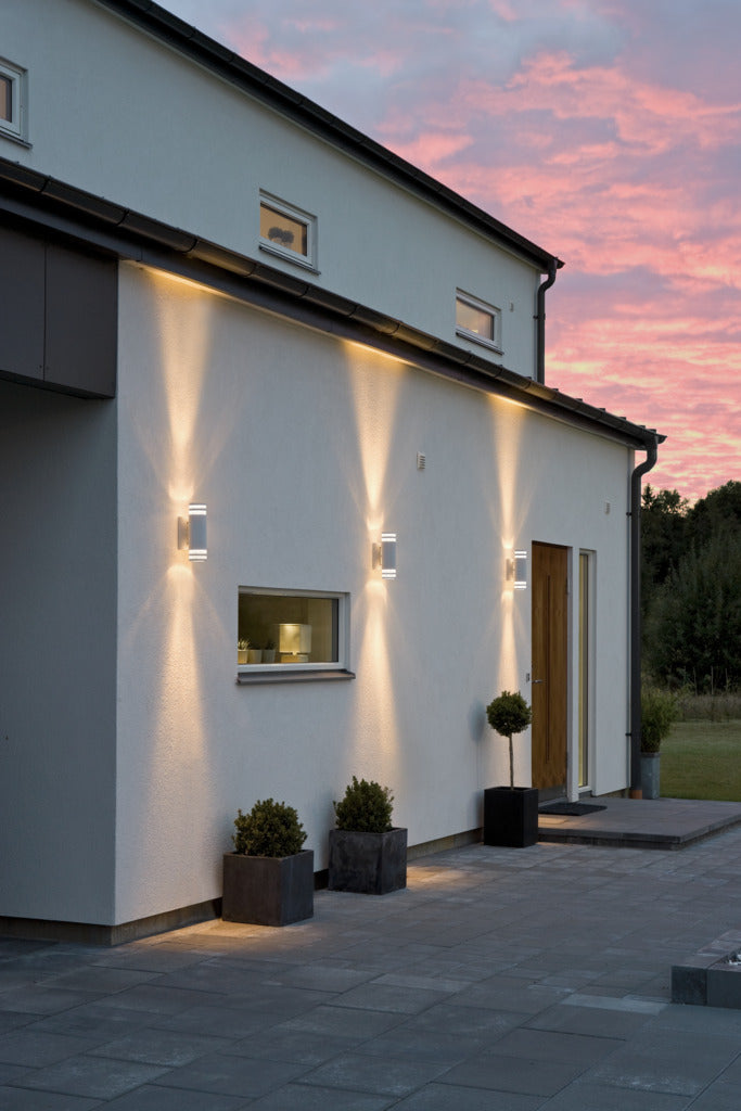 Konstsmide Modena Double Band Outdoor Twin Wall Light White – from Amos Lighting + Home