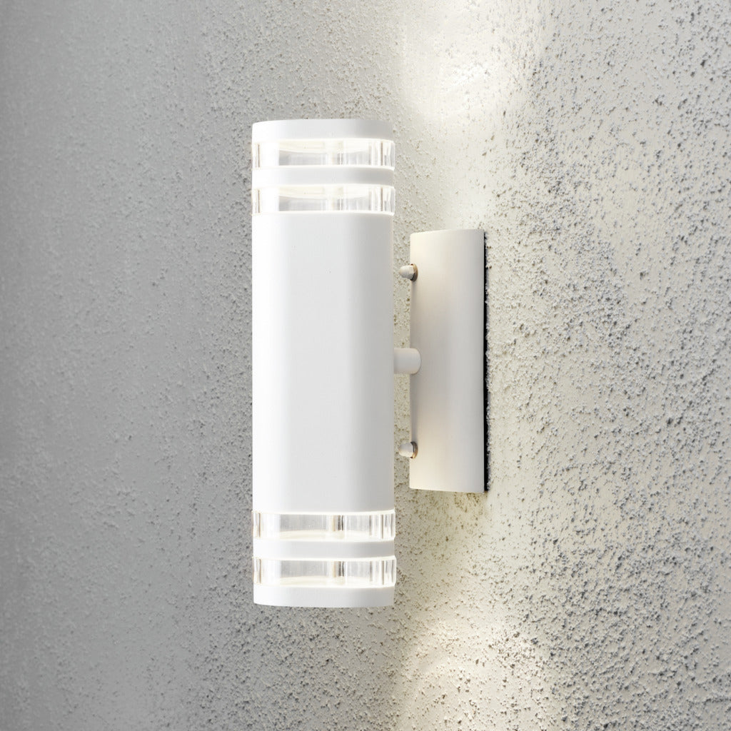 Konstsmide Modena Double Band Outdoor Twin Wall Light White – from Amos Lighting + Home