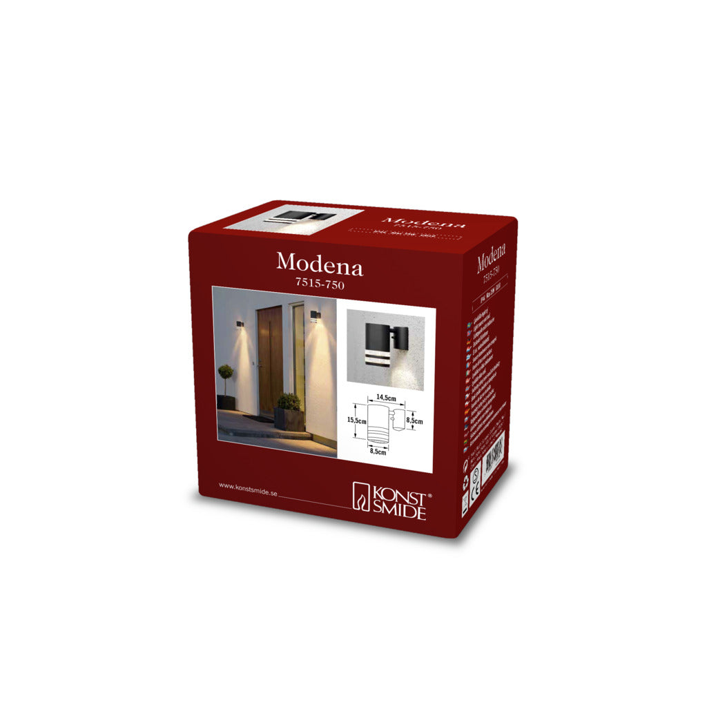 Konstsmide Modena Double Band Outdoor Wall Light Black – from Amos Lighting + Home