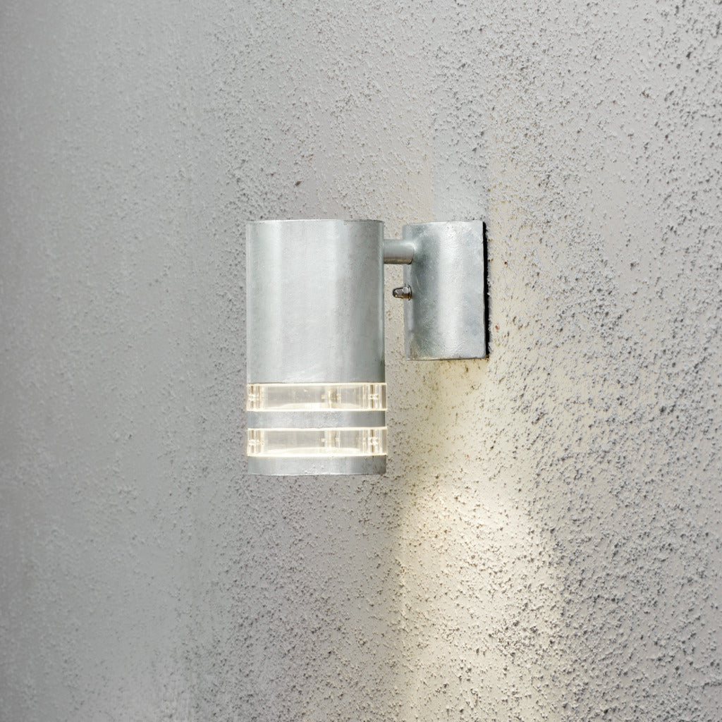 Konstsmide Modena Double Band Outdoor Wall Light Galvanised – from Amos Lighting + Home