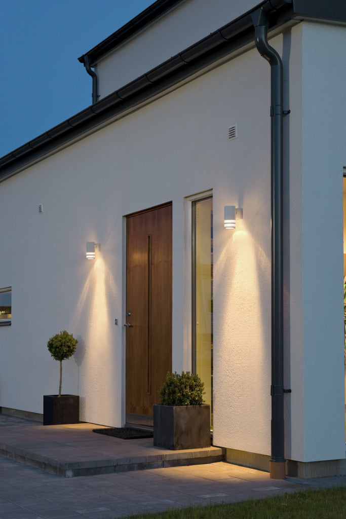 Konstsmide Modena Double Band Outdoor Wall Light White – from Amos Lighting + Home