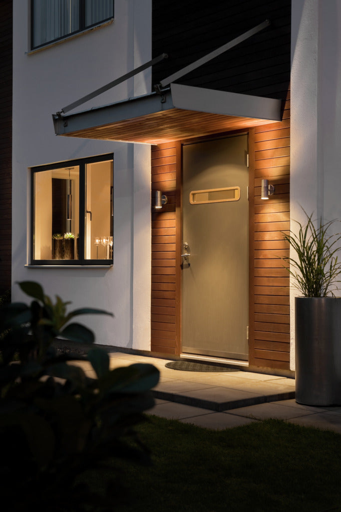 Konstsmide Modena Outdoor Twin Wall Light Galvanised Steel – from Amos Lighting + Home