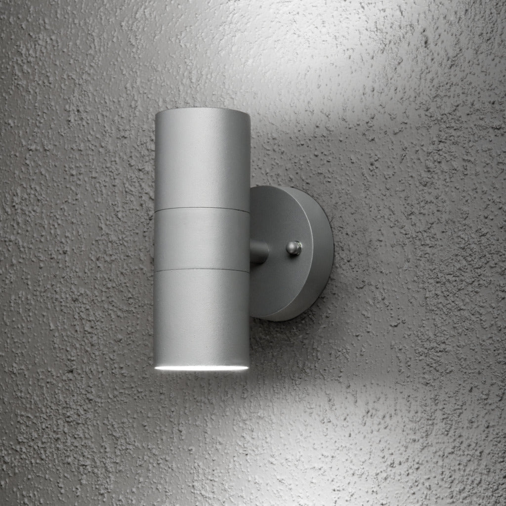 Konstsmide Modena Outdoor Twin Wall Light Grey – from Amos Lighting + Home
