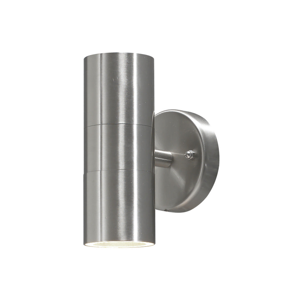 Konstsmide Modena Outdoor Twin Wall Light Stainless Steel – from Amos Lighting + Home