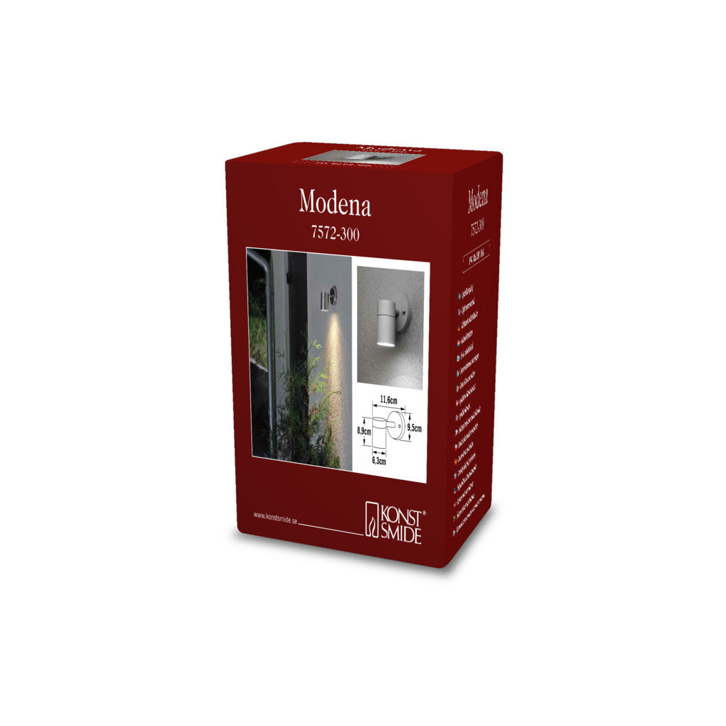 Konstsmide Modena Outdoor Wall Light Grey – from Amos Lighting + Home