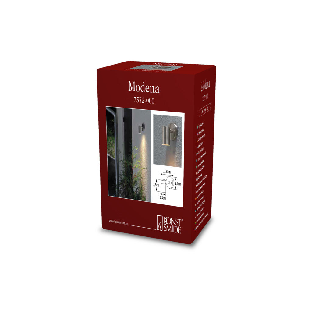 Konstsmide Modena Outdoor Wall Light Stainless Steel – from Amos Lighting + Home