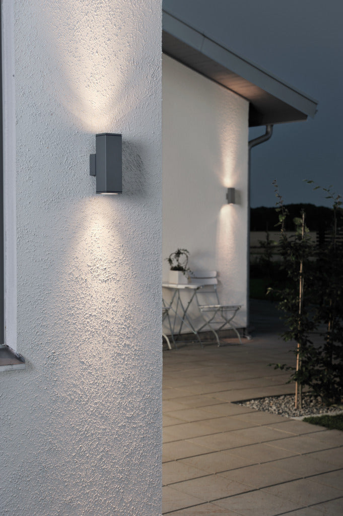 Konstsmide Monza Outdoor Twin Wall Light Anthracite Grey – from Amos Lighting + Home