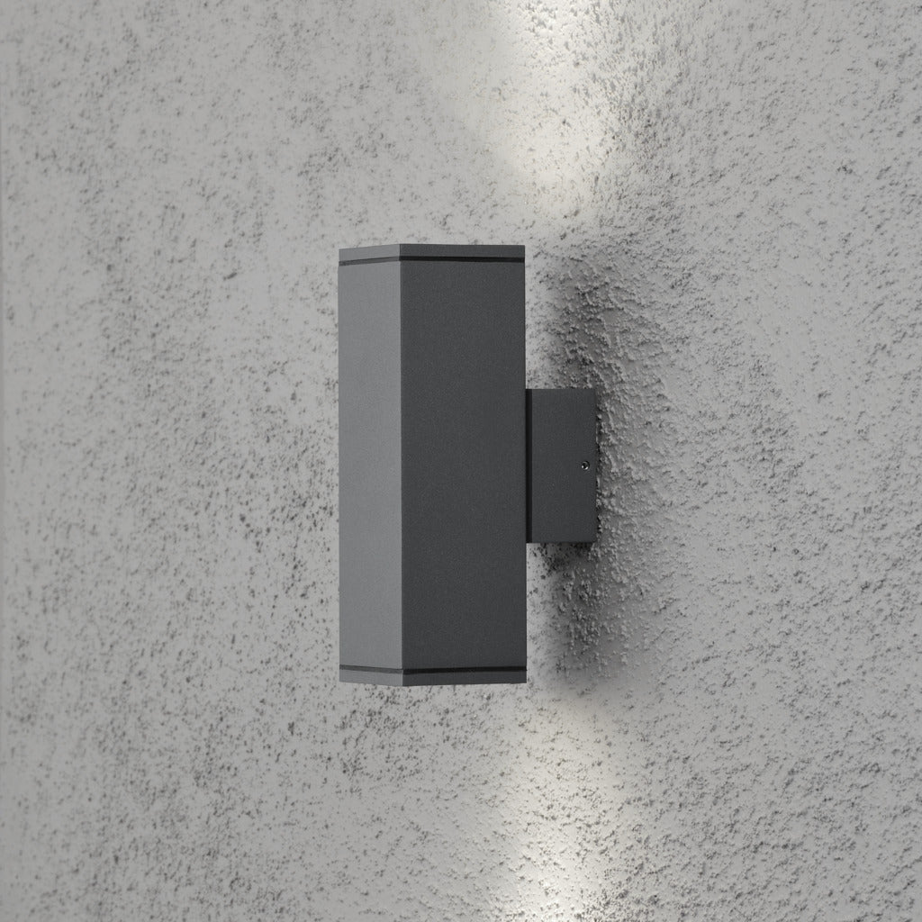Konstsmide Monza Outdoor Twin Wall Light Anthracite Grey – from Amos Lighting + Home