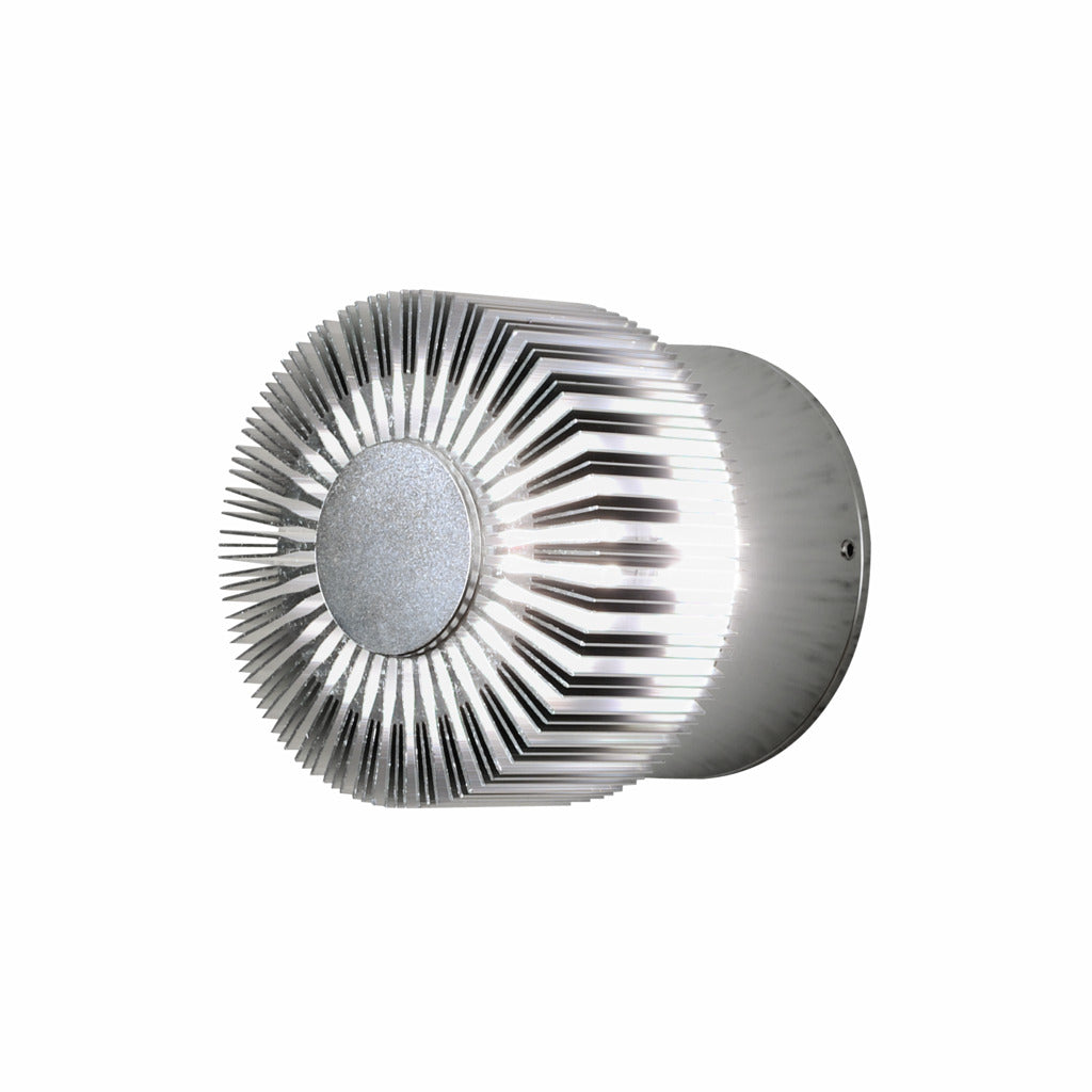 Konstsmide Monza Round Outdoor LED Wall Light Anodised – from Amos Lighting + Home
