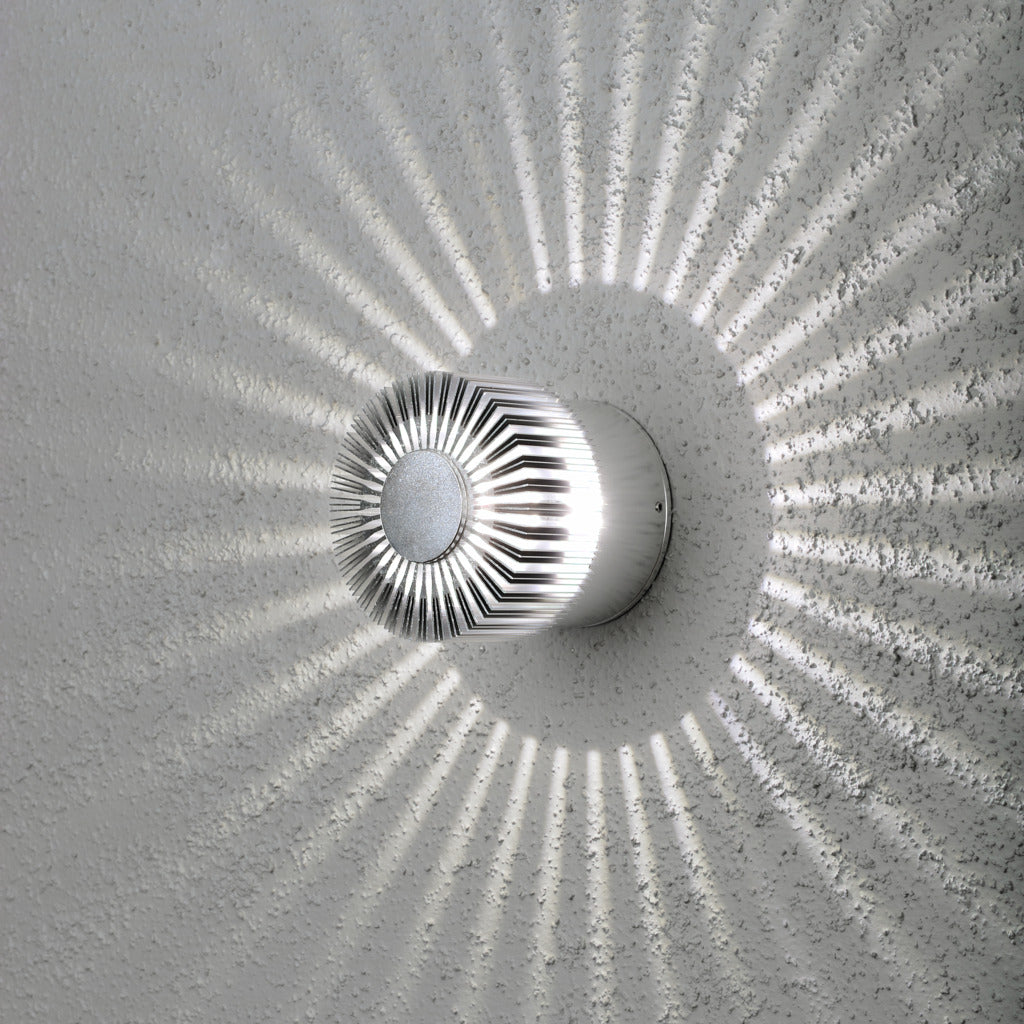 Konstsmide Monza Round Outdoor LED Wall Light Anodised – from Amos Lighting + Home