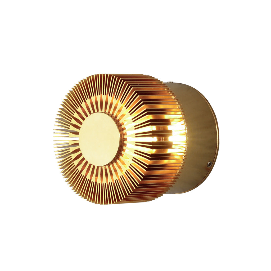 Konstsmide Monza Round Outdoor LED Wall Light Brass – from Amos Lighting + Home