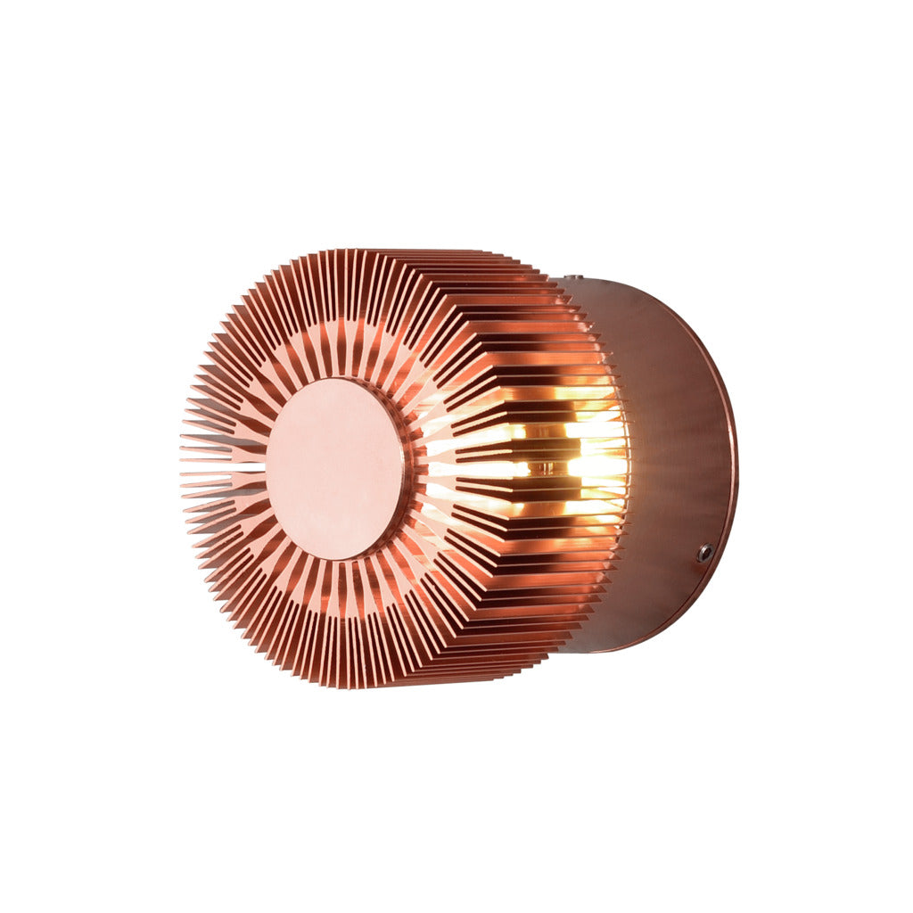 Konstsmide Monza Round Outdoor LED Wall Light Copper – from Amos Lighting + Home