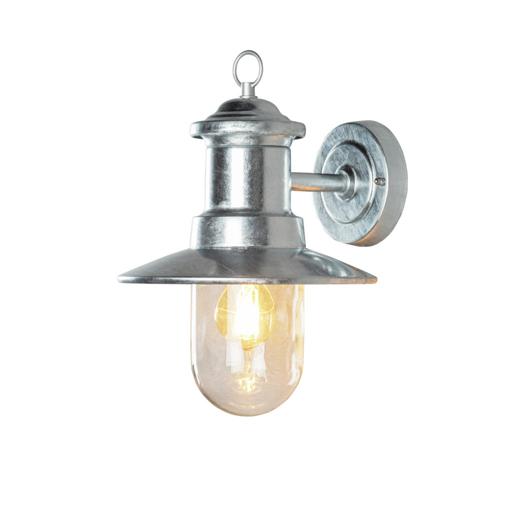 Konstsmide Napoli Outdoor Wall Light Galvanised IP44 – from Amos Lighting + Home