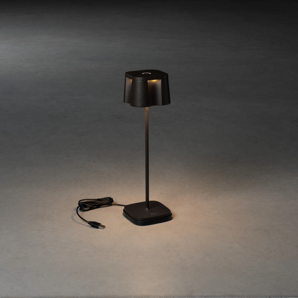 Konstsmide Nice Outdoor USB Rechargeable Table Lamp Black – from Amos Lighting + Home