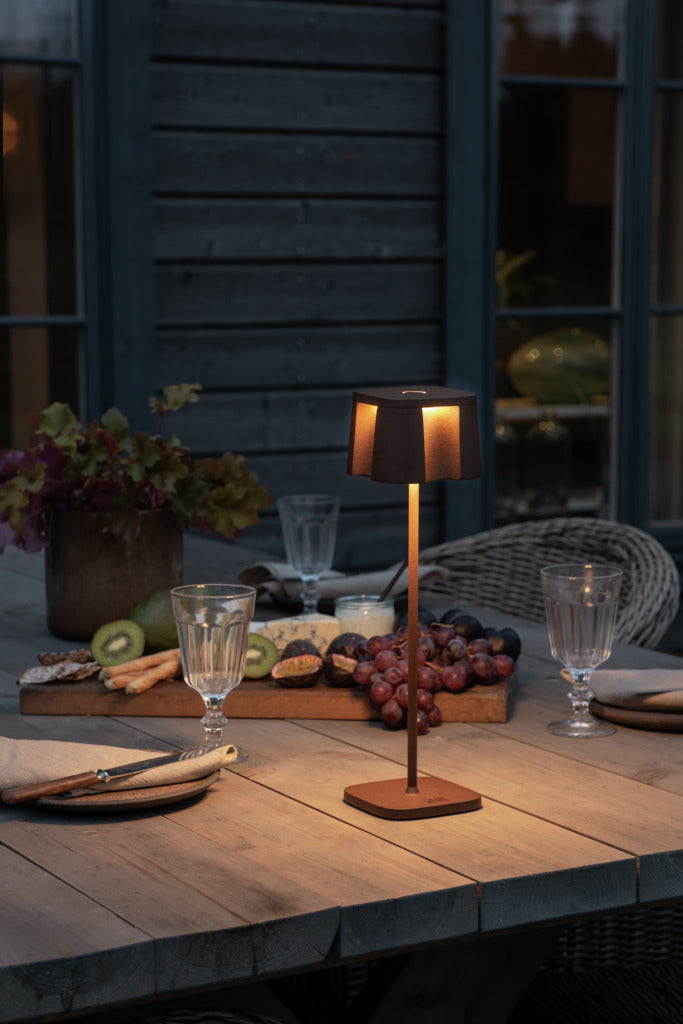 Konstsmide Nice Outdoor USB Rechargeable Table Lamp Rust – from Amos Lighting + Home