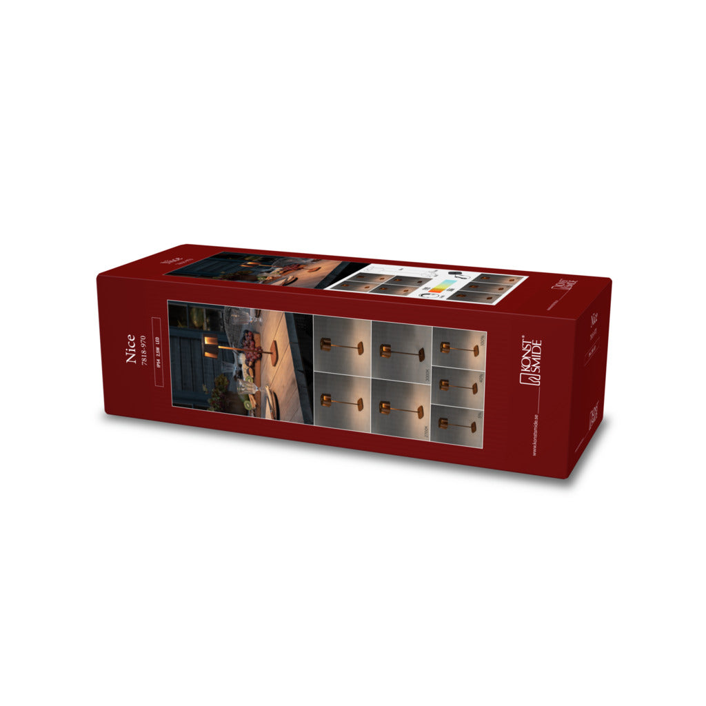 Konstsmide Nice Outdoor USB Rechargeable Table Lamp Rust – from Amos Lighting + Home