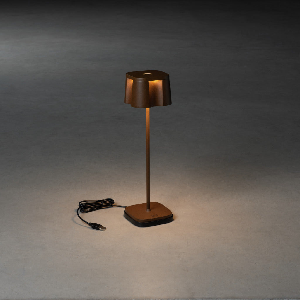 Konstsmide Nice Outdoor USB Rechargeable Table Lamp Rust – from Amos Lighting + Home