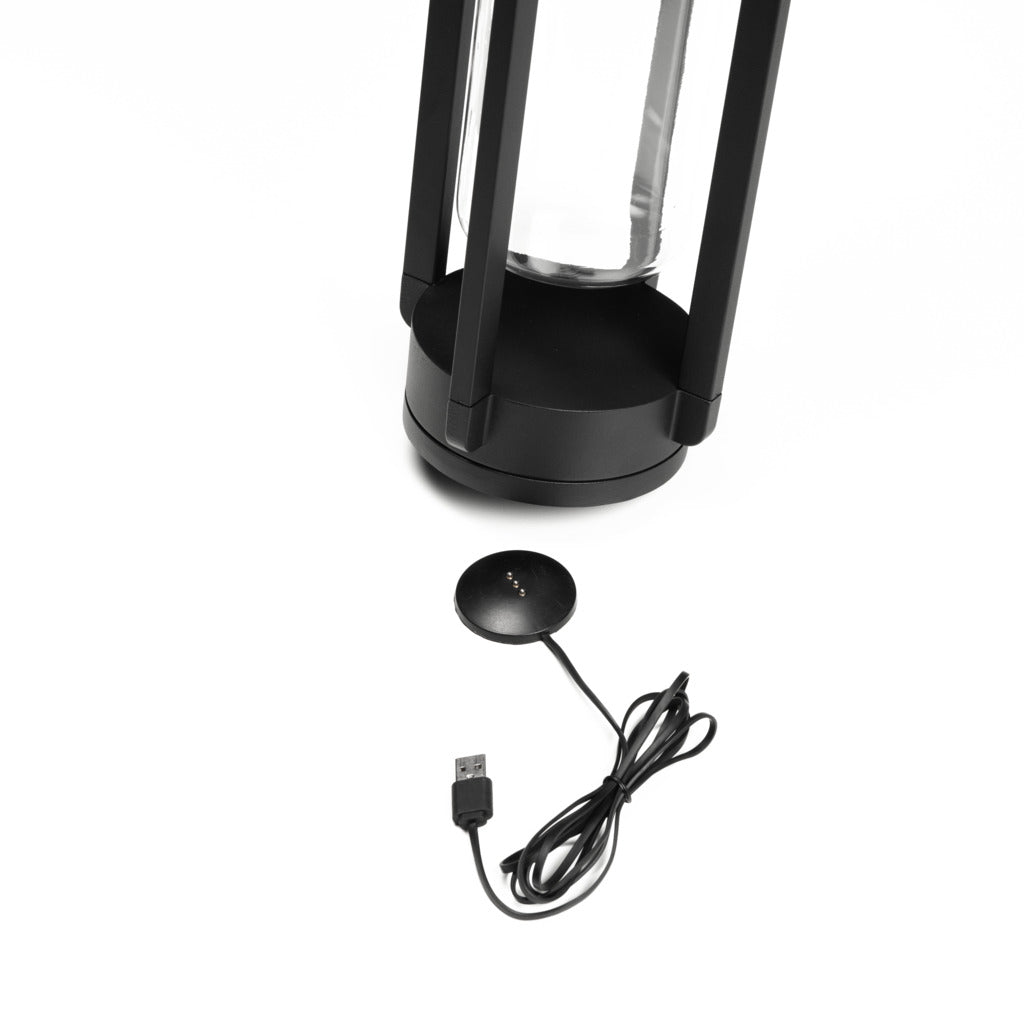 Konstsmide Otranto Outdoor USB Rechargeable Table Lamp Black – from Amos Lighting + Home