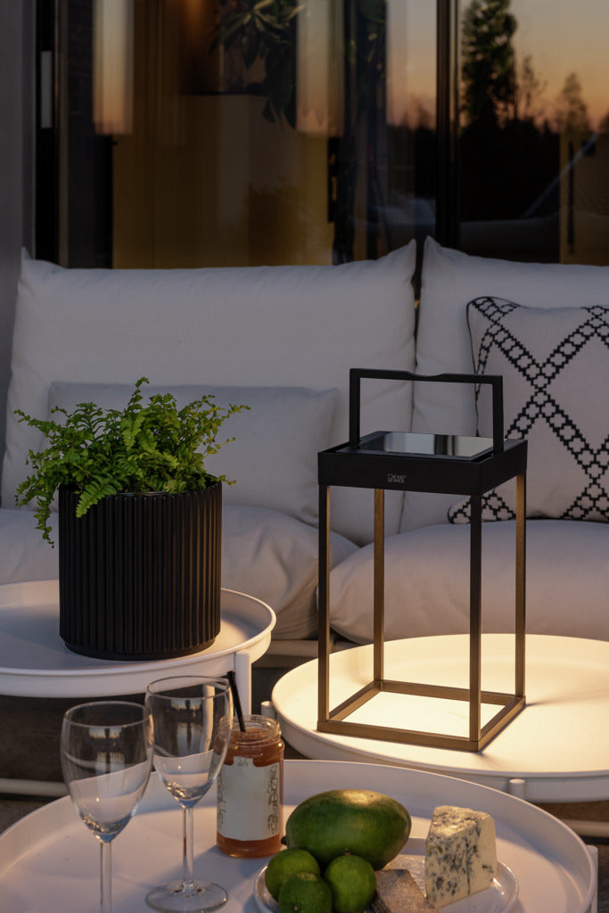 Konstsmide Portofino Outdoor Solar/USB Rechargeable Lamp Black – from Amos Lighting + Home