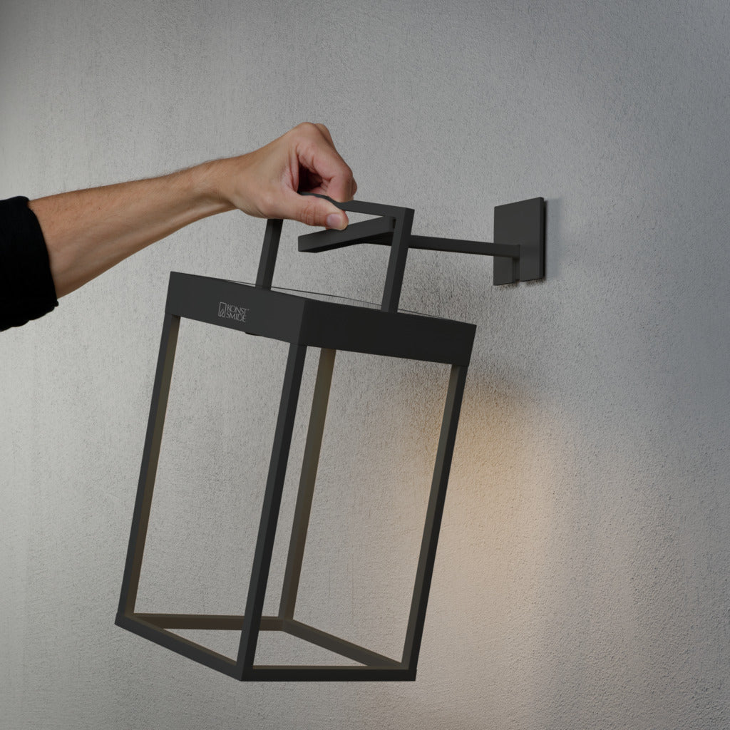 Konstsmide Portofino Outdoor Solar/USB Rechargeable Lamp Black – from Amos Lighting + Home