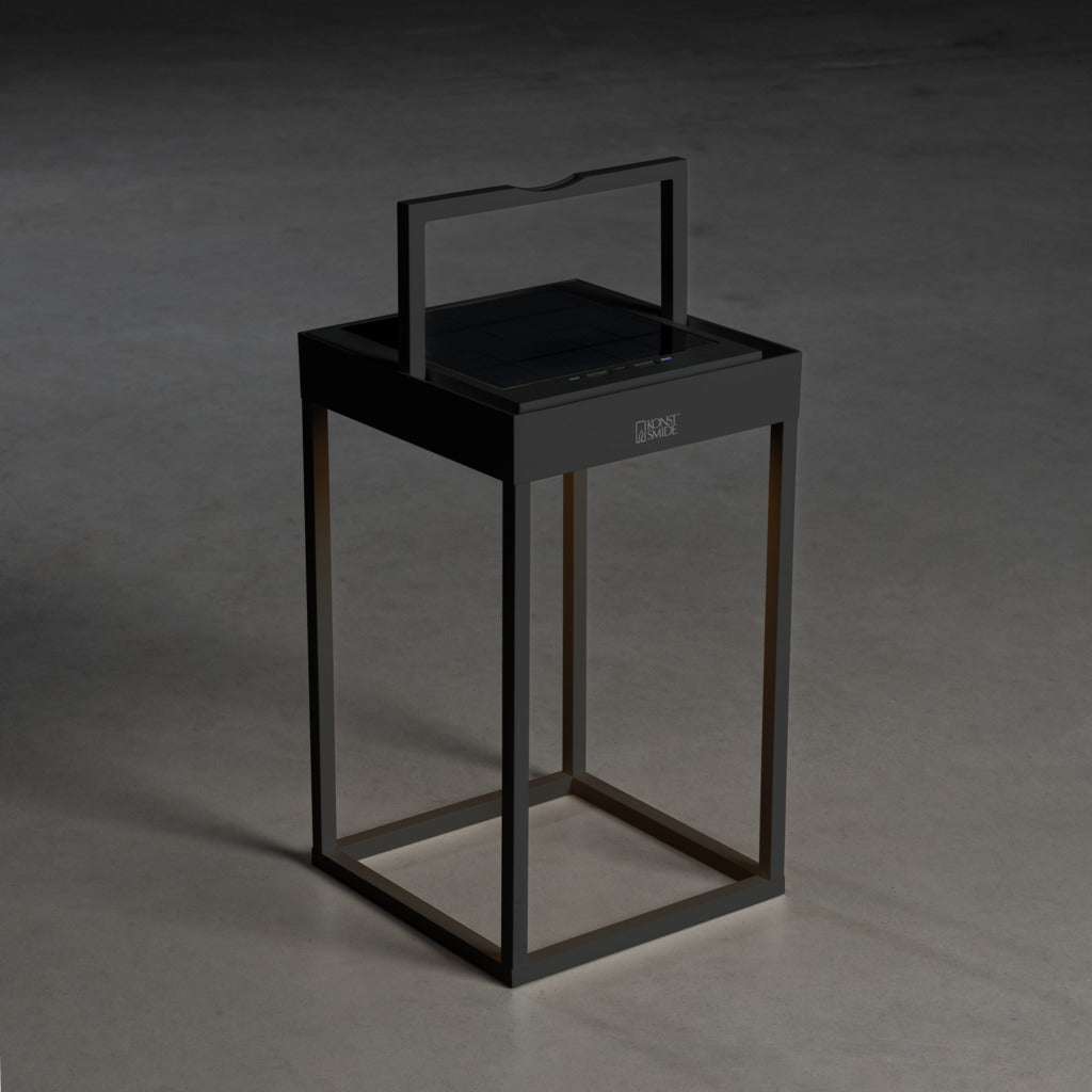 Konstsmide Portofino Outdoor Solar/USB Rechargeable Lamp Black – from Amos Lighting + Home