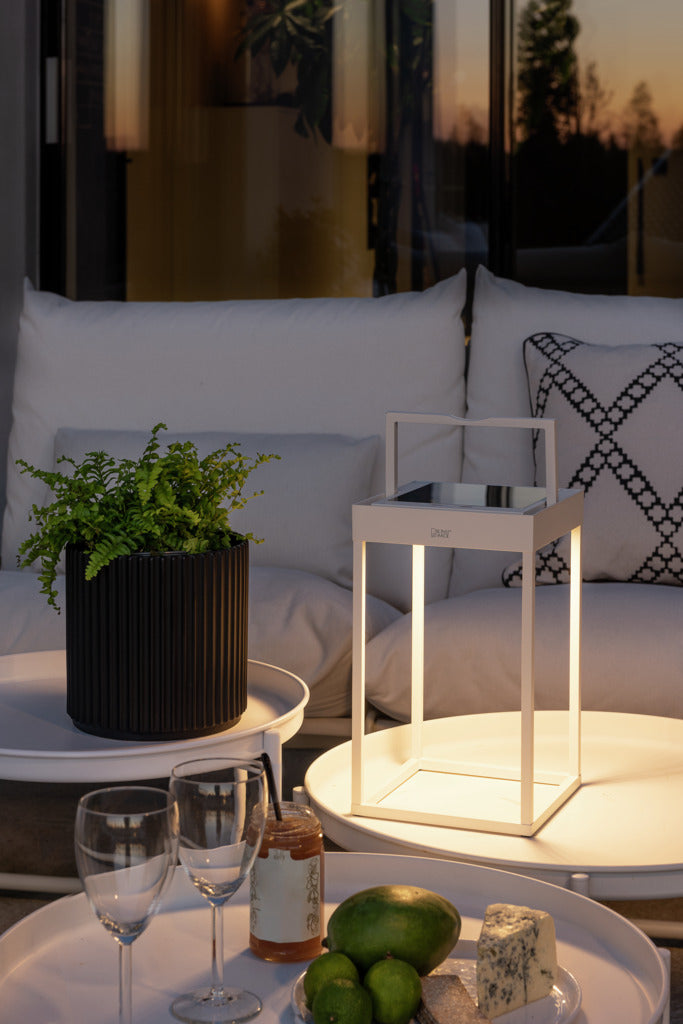 Konstsmide Portofino Outdoor Solar/USB Rechargeable Lamp White – from Amos Lighting + Home