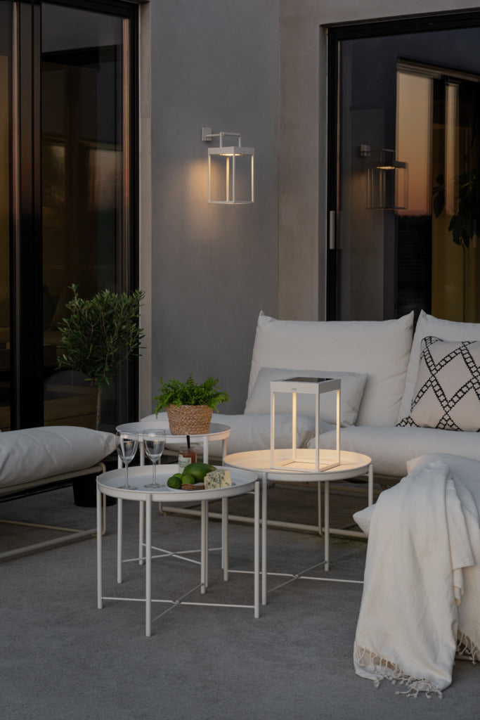 Konstsmide Portofino Outdoor Solar/USB Rechargeable Lamp White – from Amos Lighting + Home