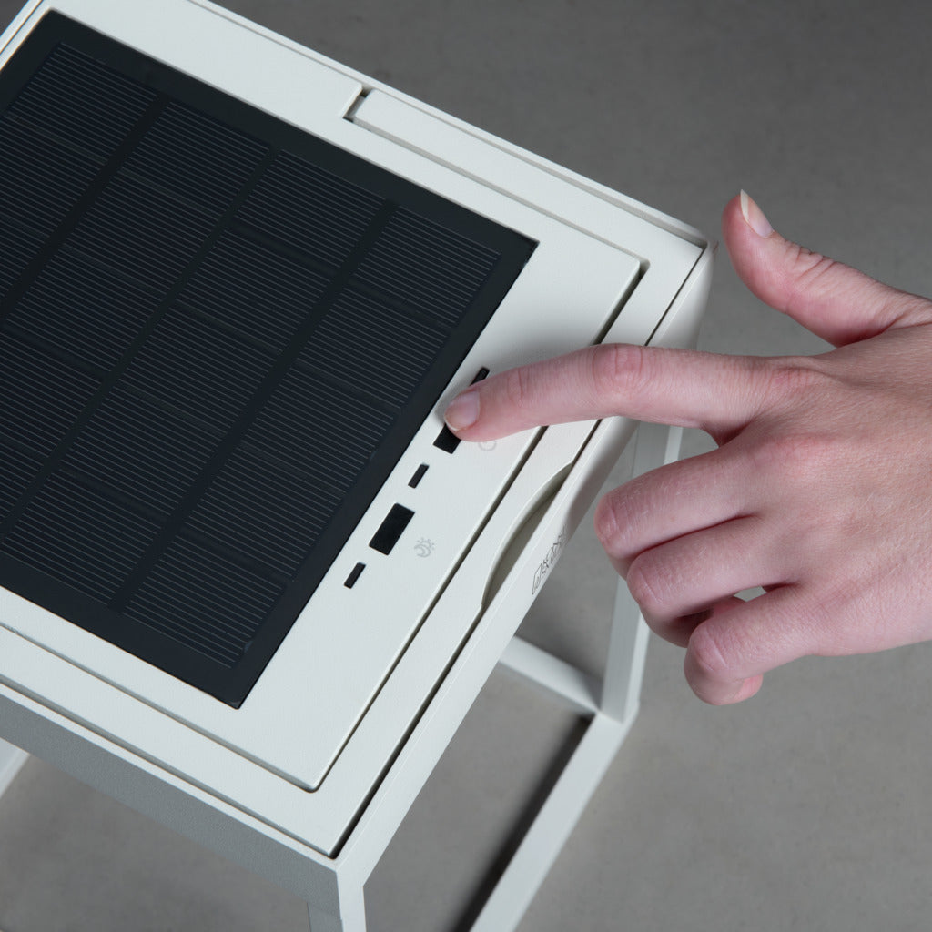 Konstsmide Portofino Outdoor Solar/USB Rechargeable Lamp White – from Amos Lighting + Home