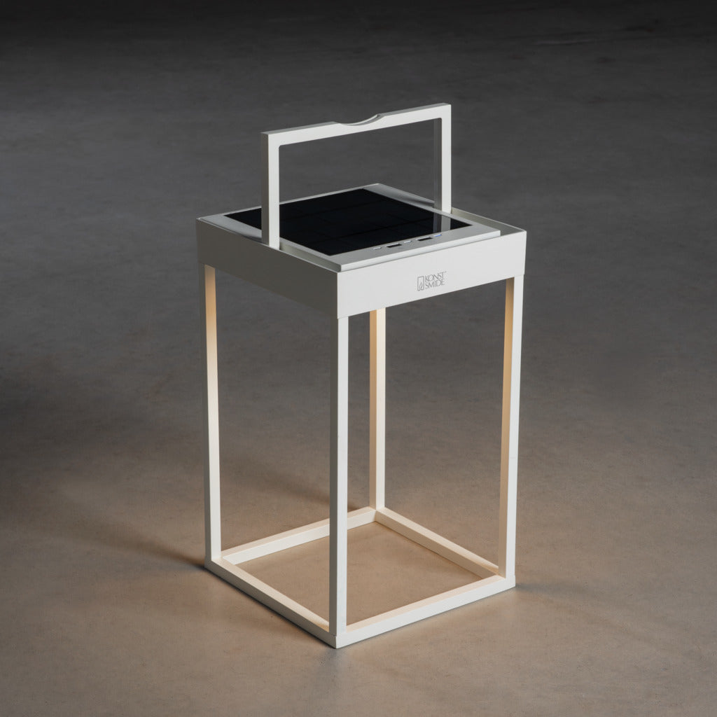 Konstsmide Portofino Outdoor Solar/USB Rechargeable Lamp White – from Amos Lighting + Home