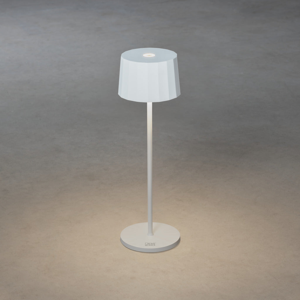 Konstsmide Positano Outdoor USB Rechargeable Table Lamp White – from Amos Lighting + Home