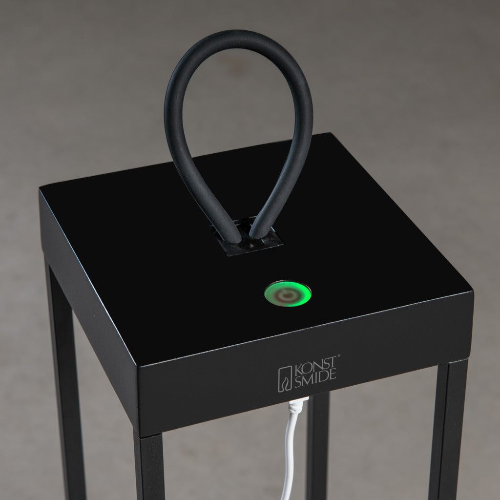 Konstsmide Ravello Outdoor USB Rechargeable Lamp Small Black – from Amos Lighting + Home