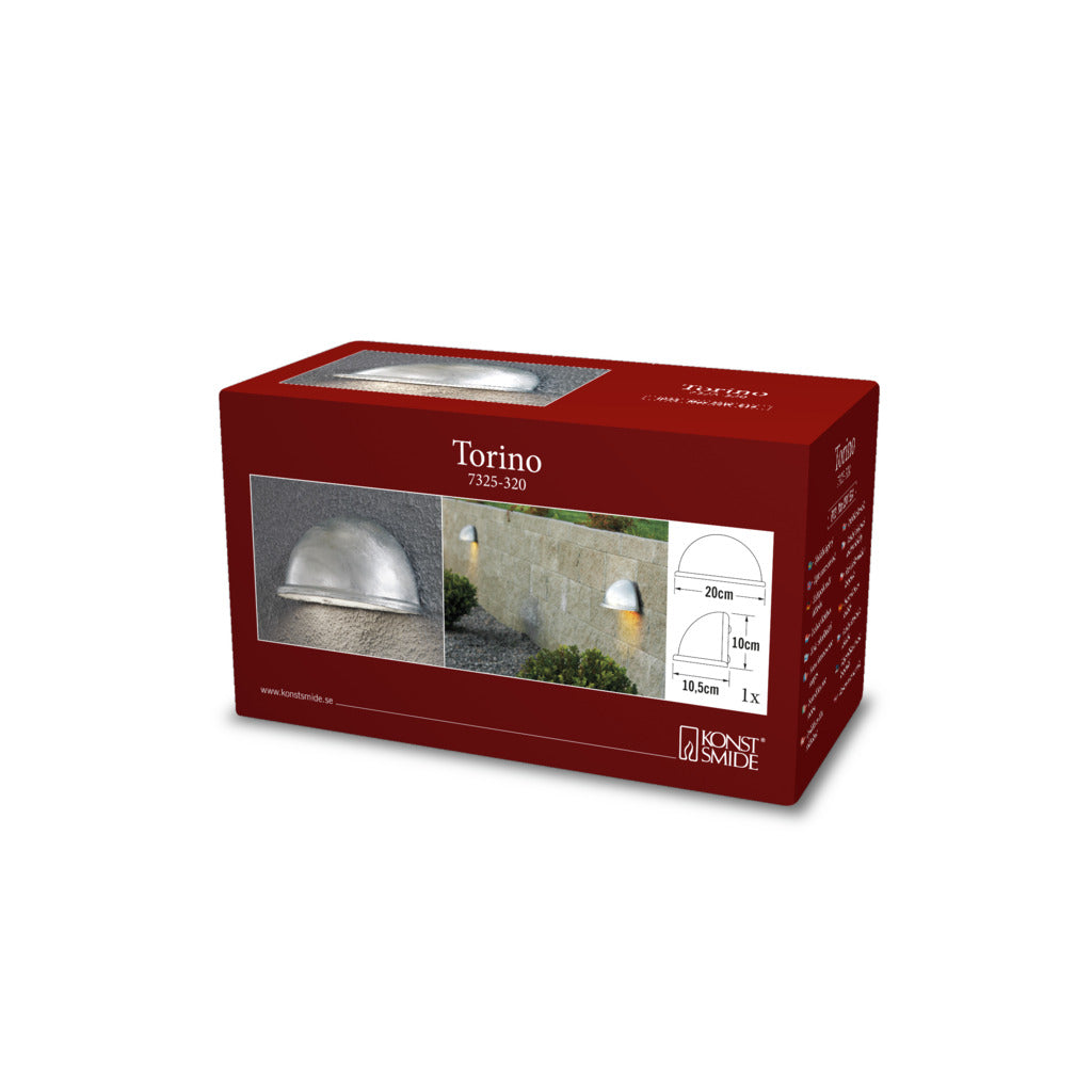 Konstsmide Torino Outdoor Wall Light Small Galvanised – from Amos Lighting + Home