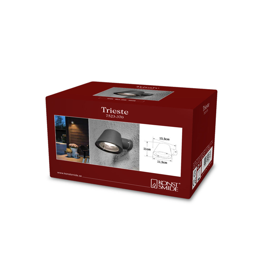 Konstsmide Trieste Outdoor Wall Light Anthracite – from Amos Lighting + Home