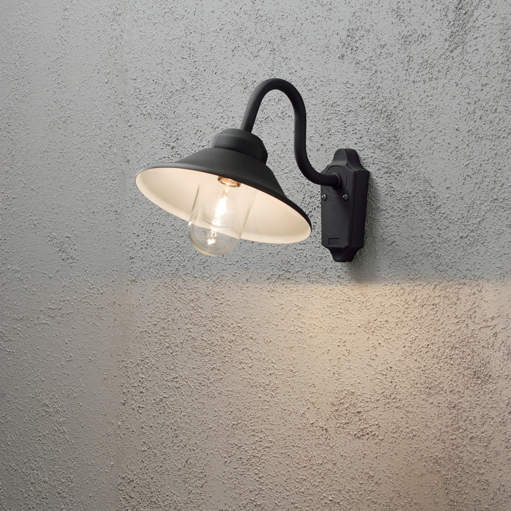 Konstsmide Vega Outdoor Wall Light Black – from Amos Lighting + Home