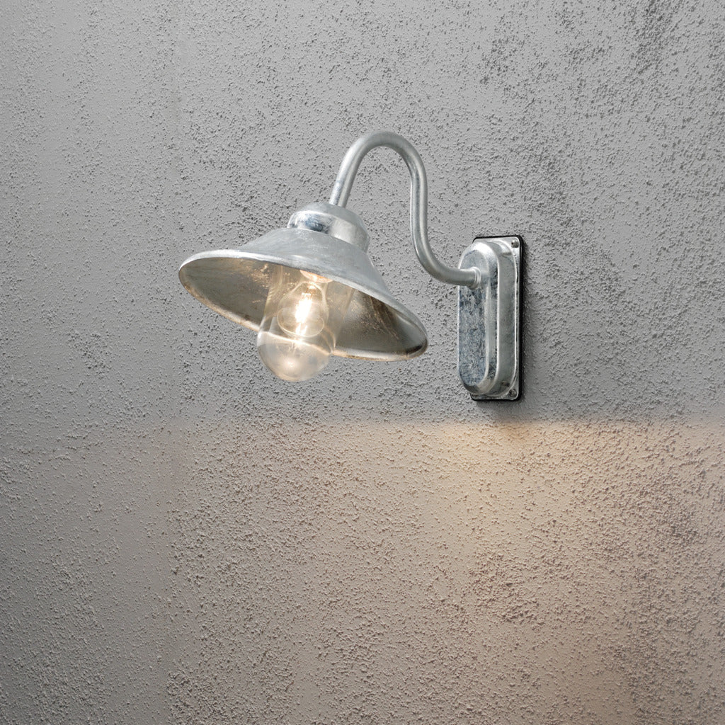 Konstsmide Vega Outdoor Wall Light Galvanised – from Amos Lighting + Home