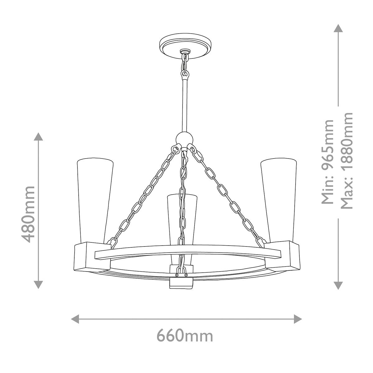 Elstead Kristy 3 lt Chandelier