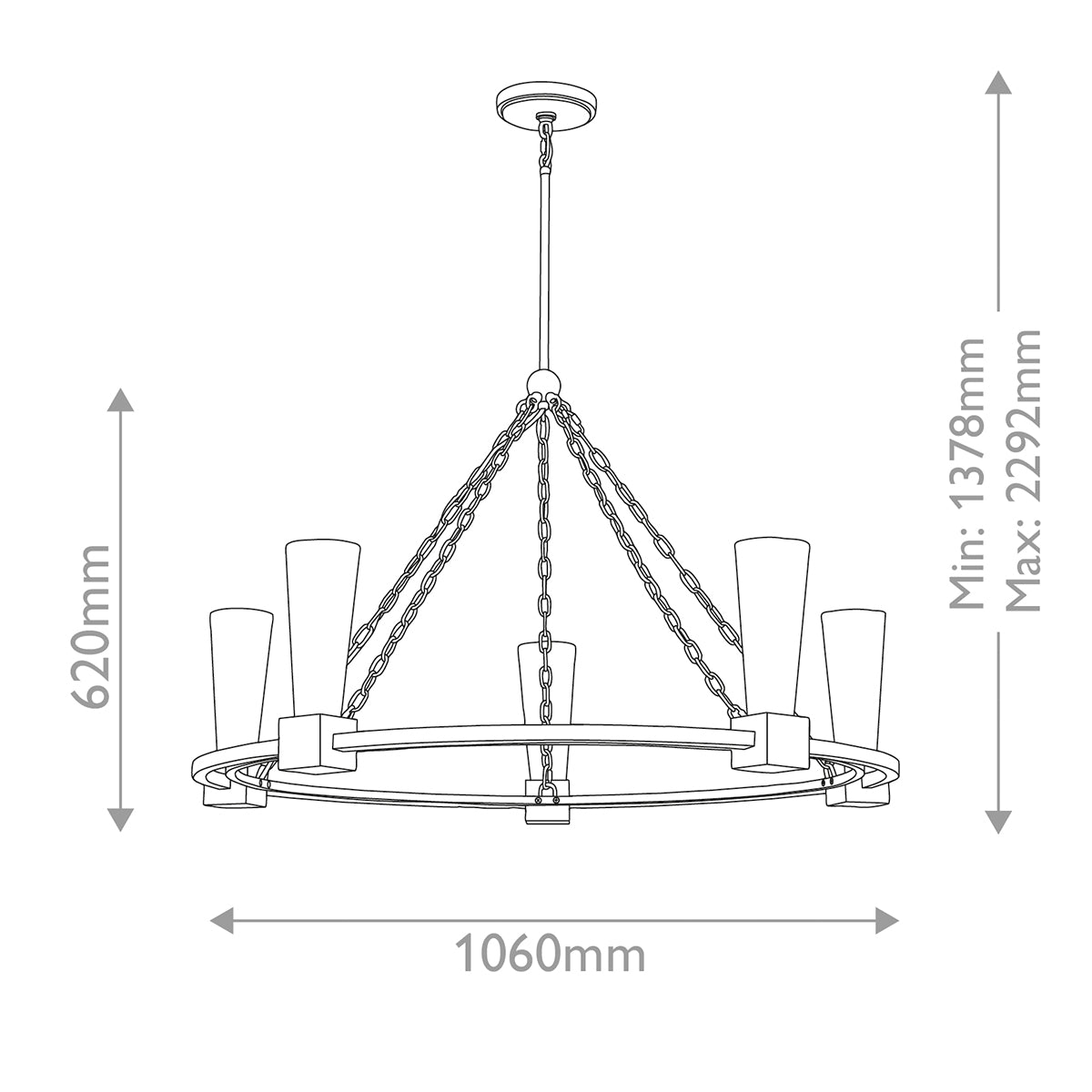 Elstead Kristy 5 lt Chandelier