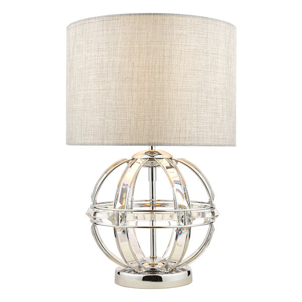 Laura Ashley Aidan Glass & Polished Chrome Globe Table Lamp with Shade – from Amos Lighting + Home