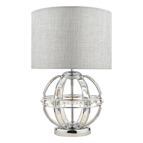Laura Ashley Aidan Glass & Polished Chrome Globe Table Lamp with Shade – from Amos Lighting + Home