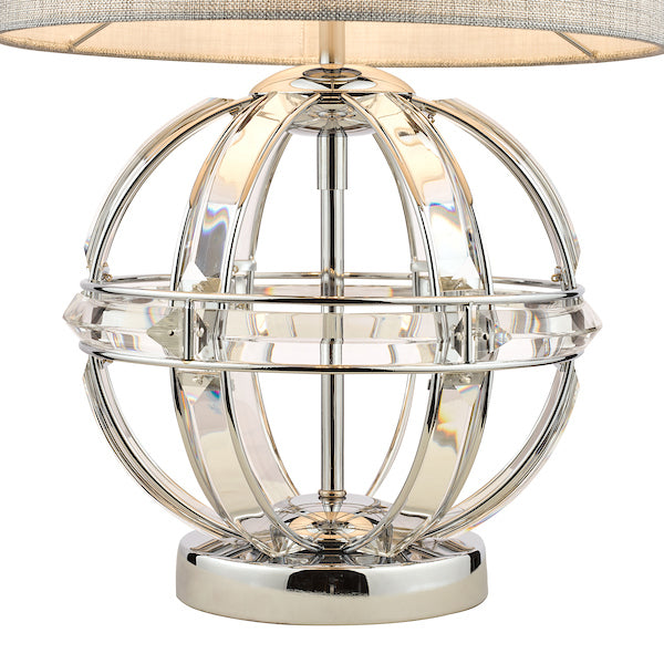 Laura Ashley Aidan Glass & Polished Chrome Globe Table Lamp with Shade – from Amos Lighting + Home