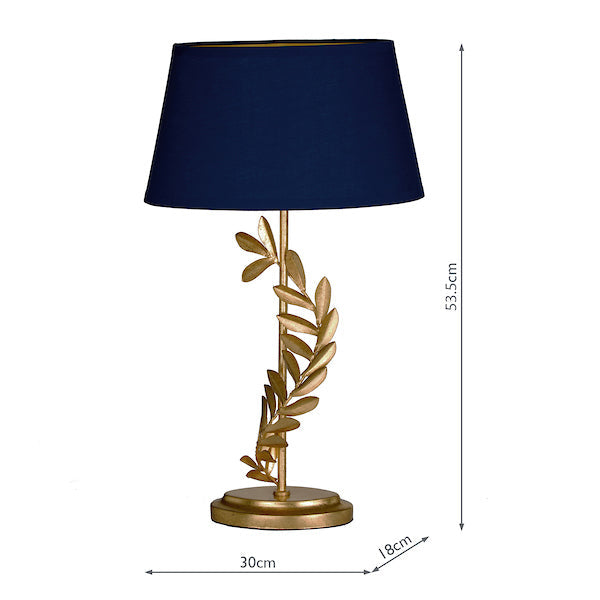 Laura Ashley Archer Table Lamp Leaf Design Gold with Shade – from Amos Lighting + Home