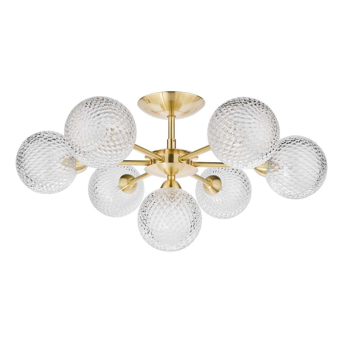 Laura Ashley Atherton Semi Flush Ceiling Light Satin Brass Glass – from Amos Lighting + Home